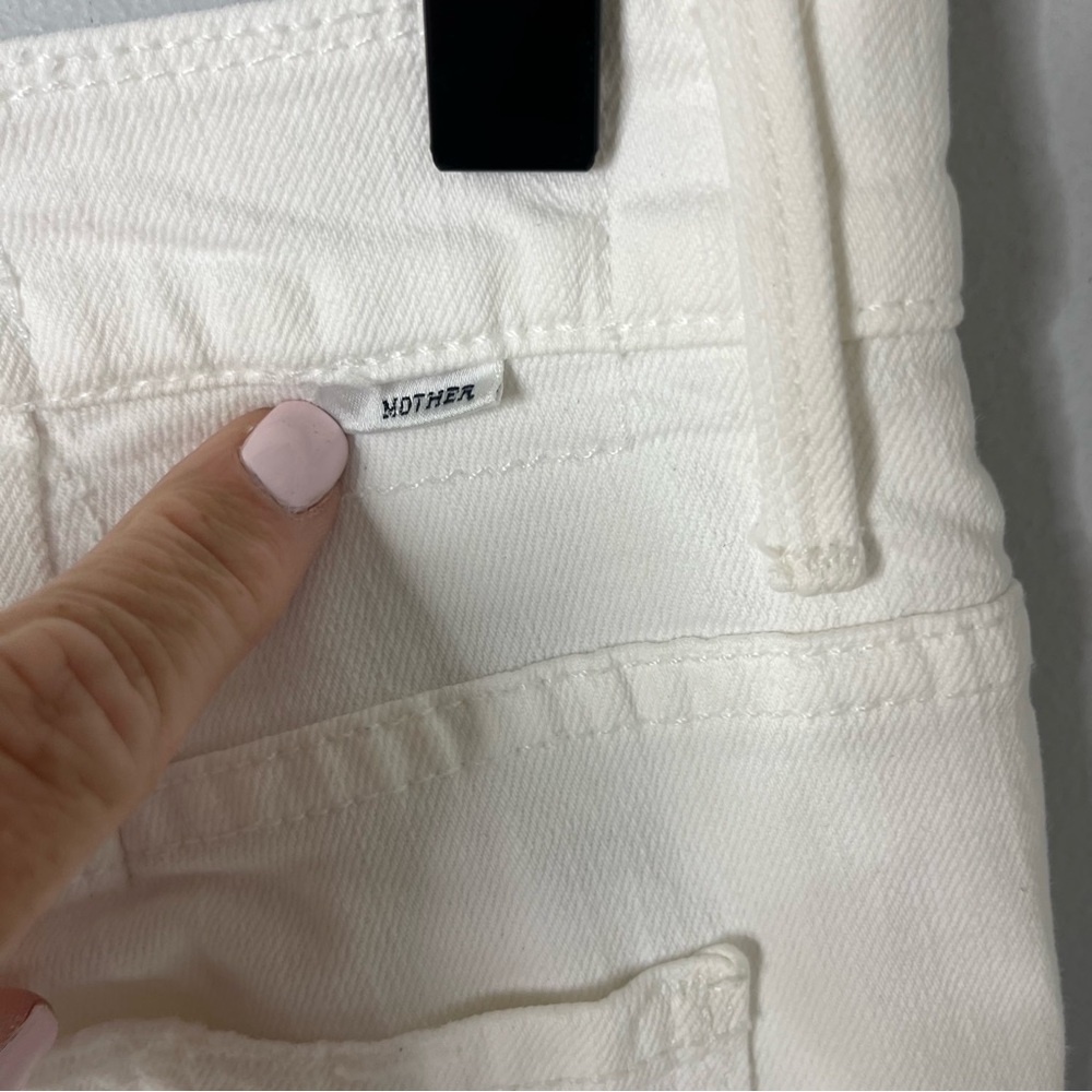 MOTHER The Almost Saint Innocent White Crop Jeans Size 27 Distressed - Picture 5 of 10